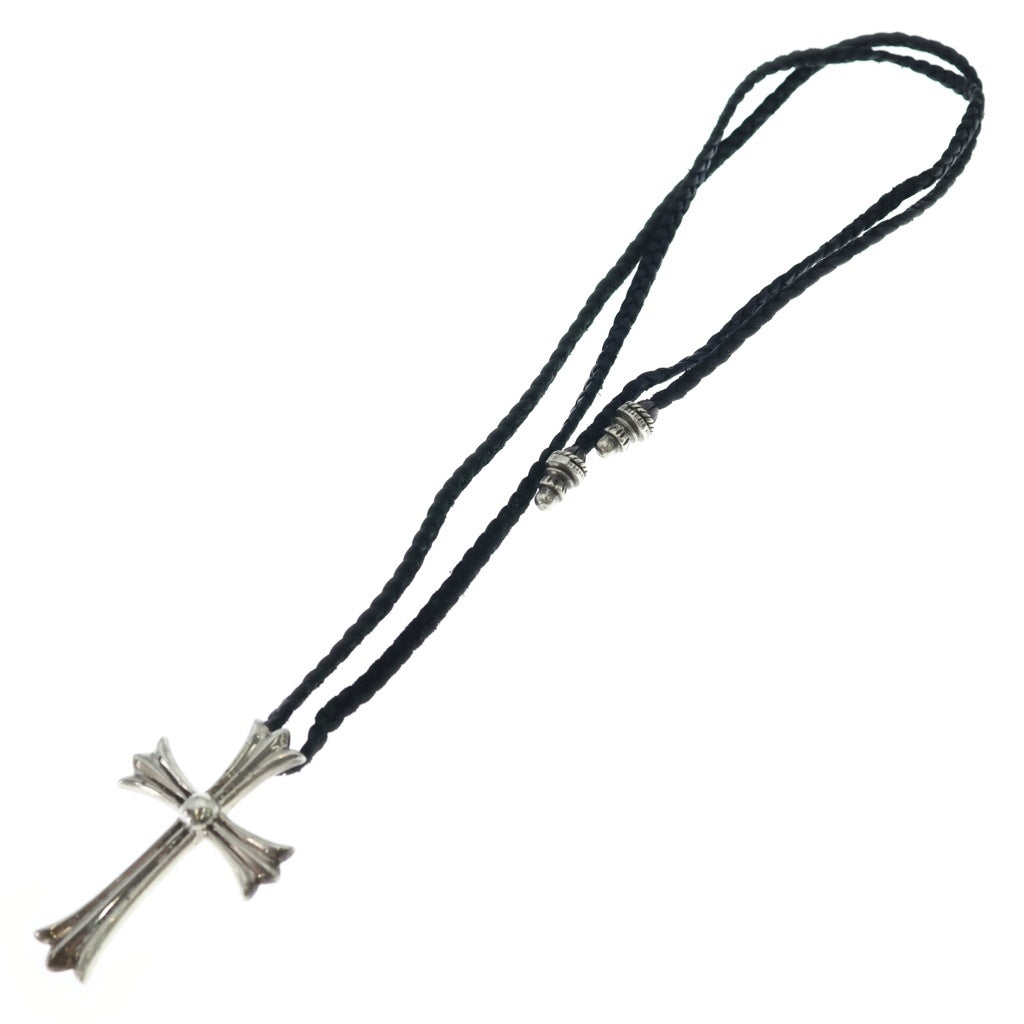 CHROME HEARTS(クロムハーツ) CH CRS LG BC ラージCHクロスペンダント Wボロチップ レザーブレイドネックレス シルバー BCA214