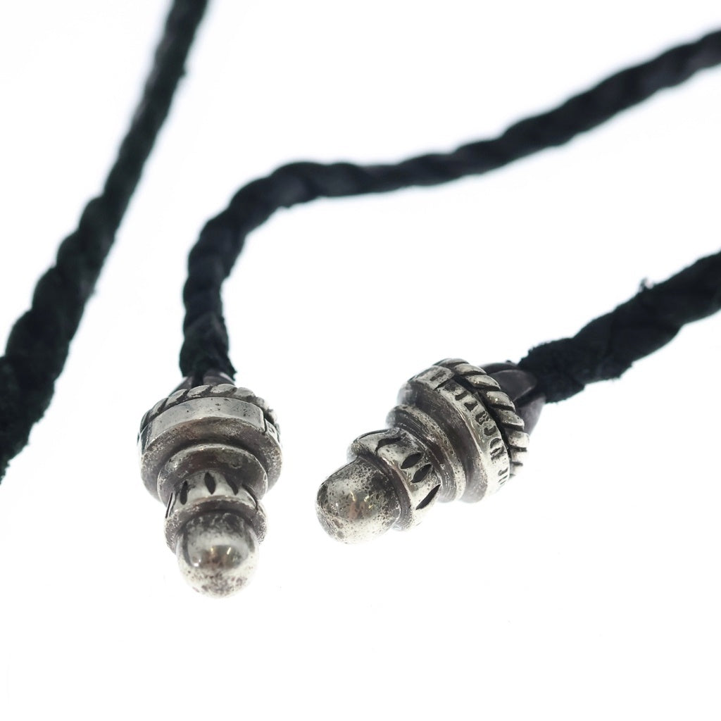 CHROME HEARTS(クロムハーツ) CH CRS LG BC ラージCHクロスペンダント Wボロチップ レザーブレイドネックレス シルバー BCA214