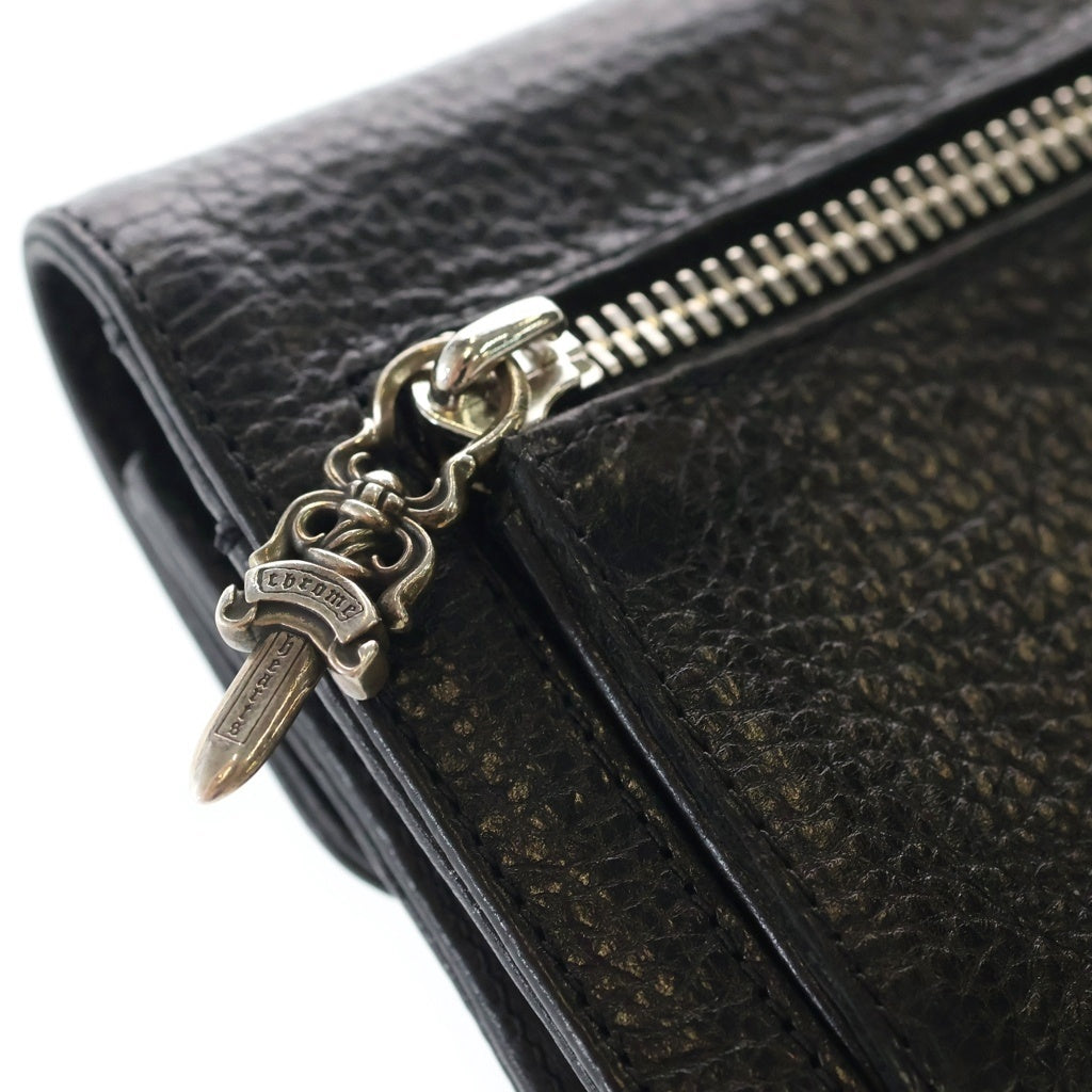 CHROME HEARTS(クロムハーツ) WAVE MINI ウェーブミニ レザーウォレット 財布 ブラックBCA373