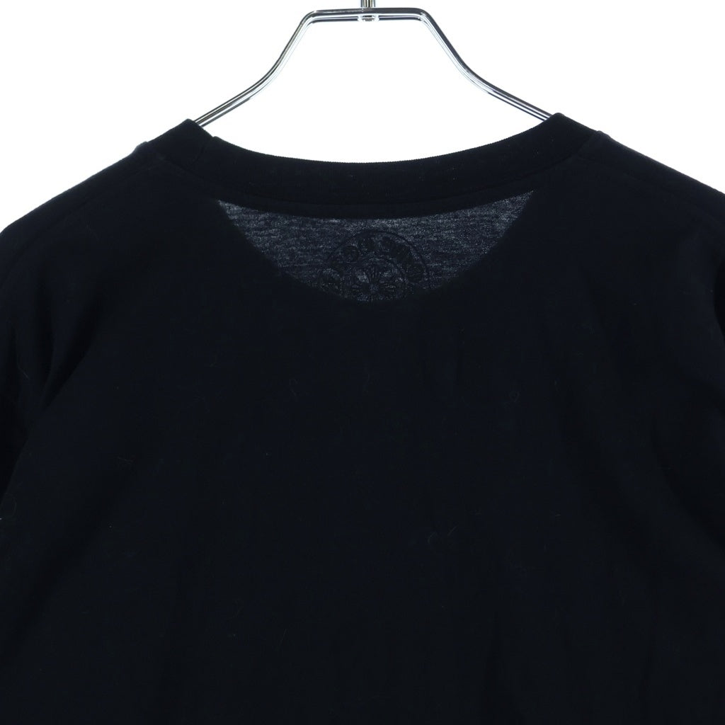 CHROME HEARTS(クロムハーツ) Neck Logo L/S Tee ネックロゴプリント ロングスリーブ 長袖Tシャツ カットソー ブラック/ブルー