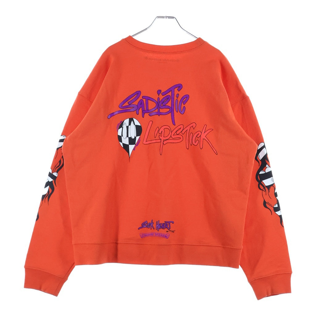 CHROME HEARTS(クロムハーツ) 23SS×MATTY BOY SPARK THE HEART SWTSHRT マッティボーイ プロスパーク ザ ハートプリント クルーネックスウェットトレーナー オレンジ