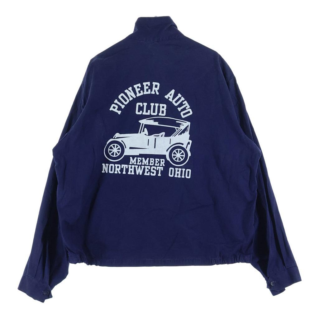 VINTAGE(ヴィンテージ) 60s-70s PIONEER AUTO CLUB OHIO フロッキープリント ハリントンジャケット ネイビー