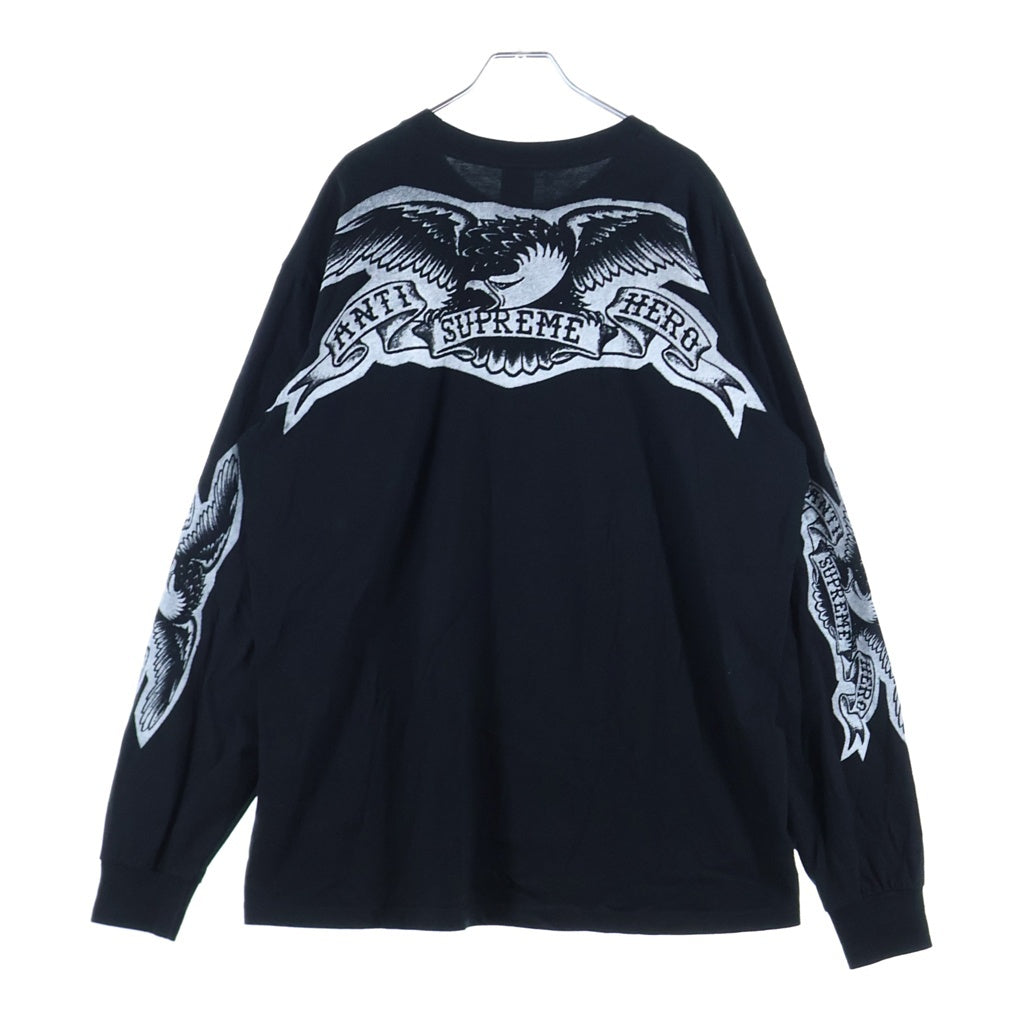 SUPREME(シュプリーム) 25AW ×ANTI HERO Eagle L/S Tee アンタイヒーロー イーグル ロングスリーブカットソー ブラック