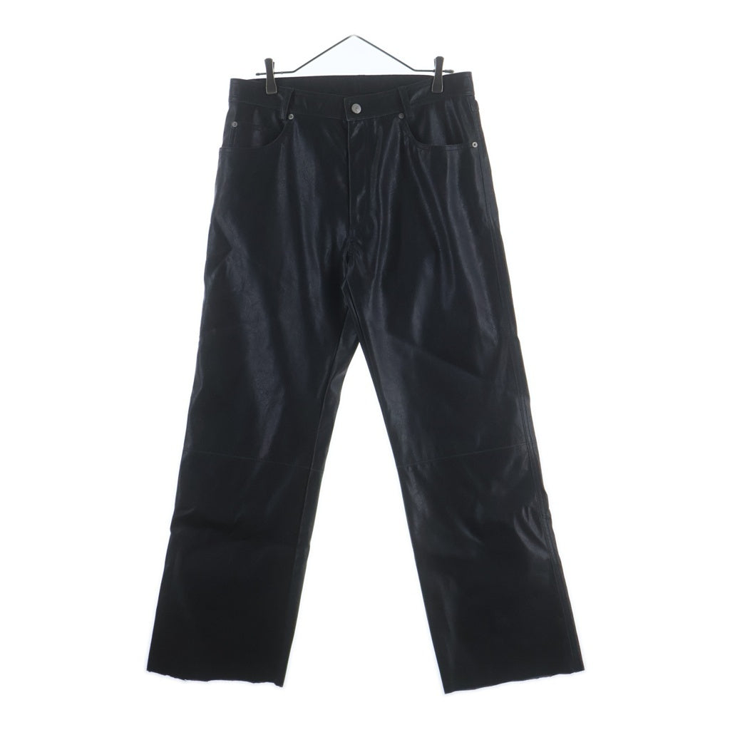 MM6 Maison Margiela(エムエムシックスメゾンマルジェラ) 25AW シンセティックレザー エンボス加工 5ポケット SH2LA0045 レザーパンツ ブラック