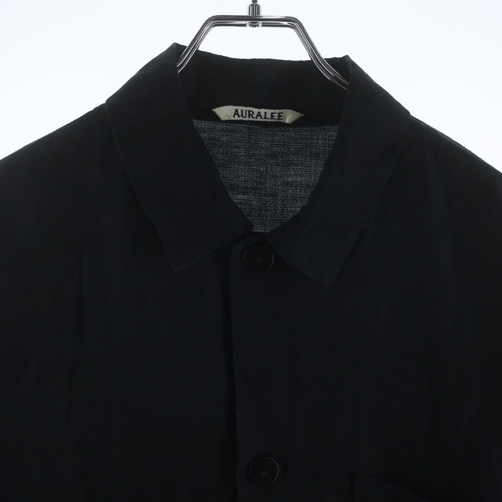 AURALEE(オーラリー) 21SS SILK LINEN DOBBY SHIRTS JACKET シルクリネン ドビー A21SS01SD 5 長袖シャツ ブラック