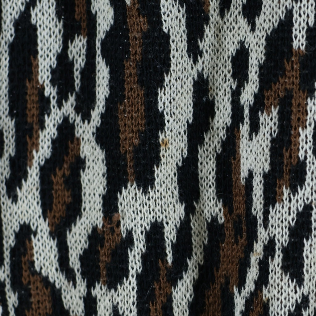 WACKO MARIA(ワコマリア) LEOPARD KNIT SWEATER レオパード コットン クルーネックセーター ベージュ