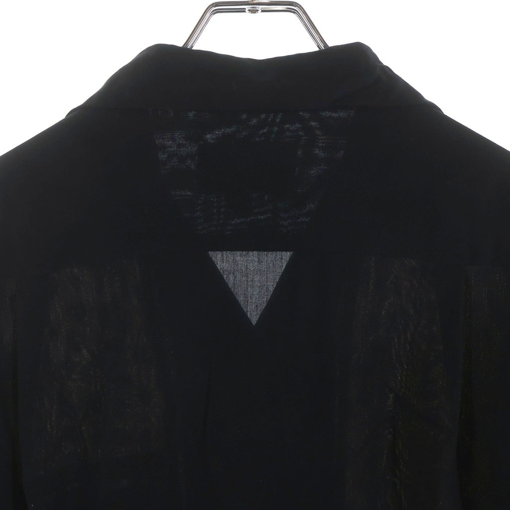 WACKO MARIA(ワコマリア) 50s SHIRT LEOPARD 切替 開襟 長袖シャツ ブラック