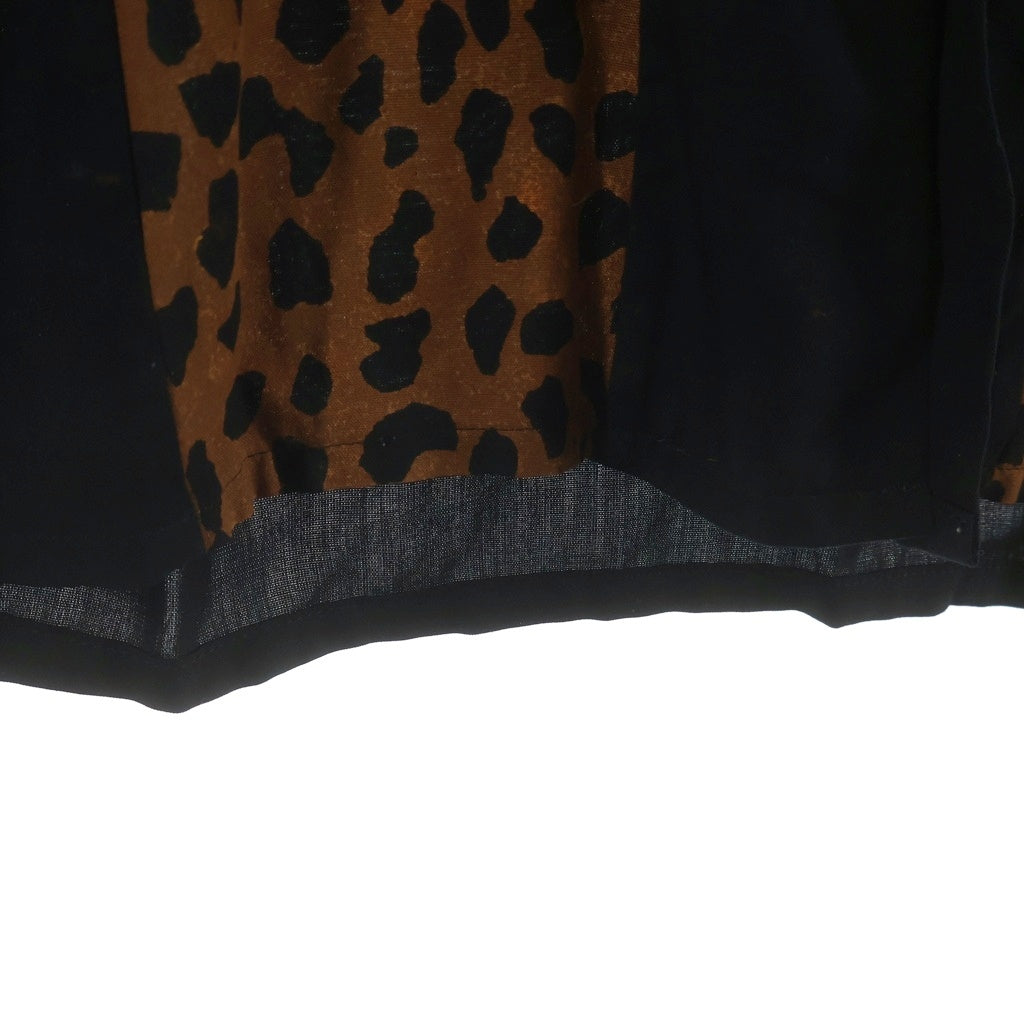 WACKO MARIA(ワコマリア) 50s SHIRT LEOPARD 切替 開襟 長袖シャツ ブラック