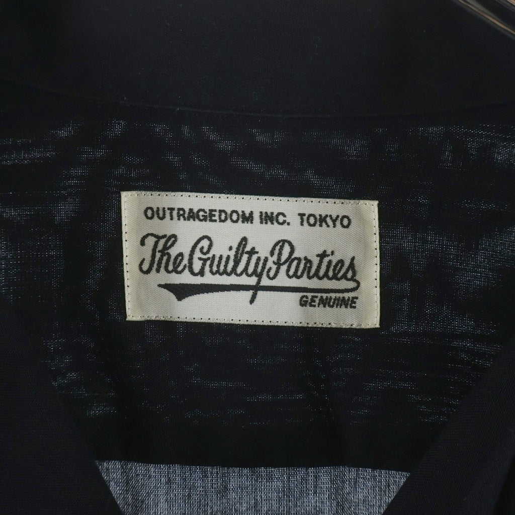 WACKO MARIA(ワコマリア) 50s SHIRT LEOPARD 切替 開襟 長袖シャツ ブラック