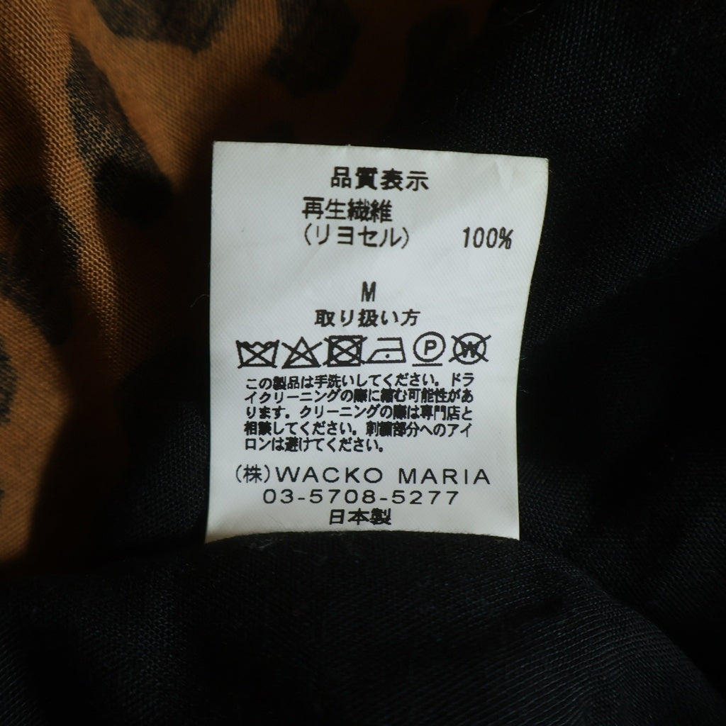 WACKO MARIA(ワコマリア) 50s SHIRT LEOPARD 切替 開襟 長袖シャツ ブラック