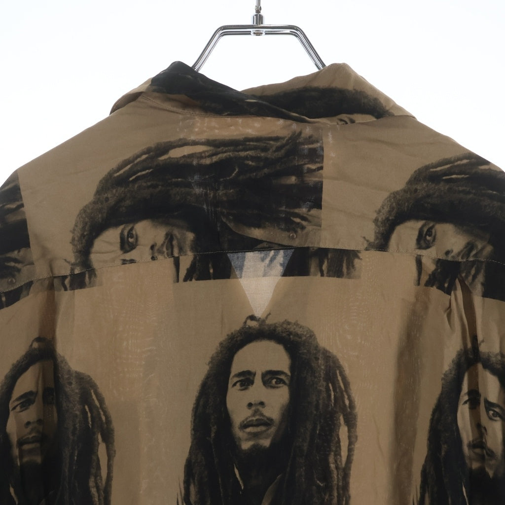 WACKO MARIA(ワコマリア) BOB MARLEY HAWAIAN SHIRT L/S TYPE-2 ボブマーリー 開襟 ハワイアンシャツ レーヨン ブラウン