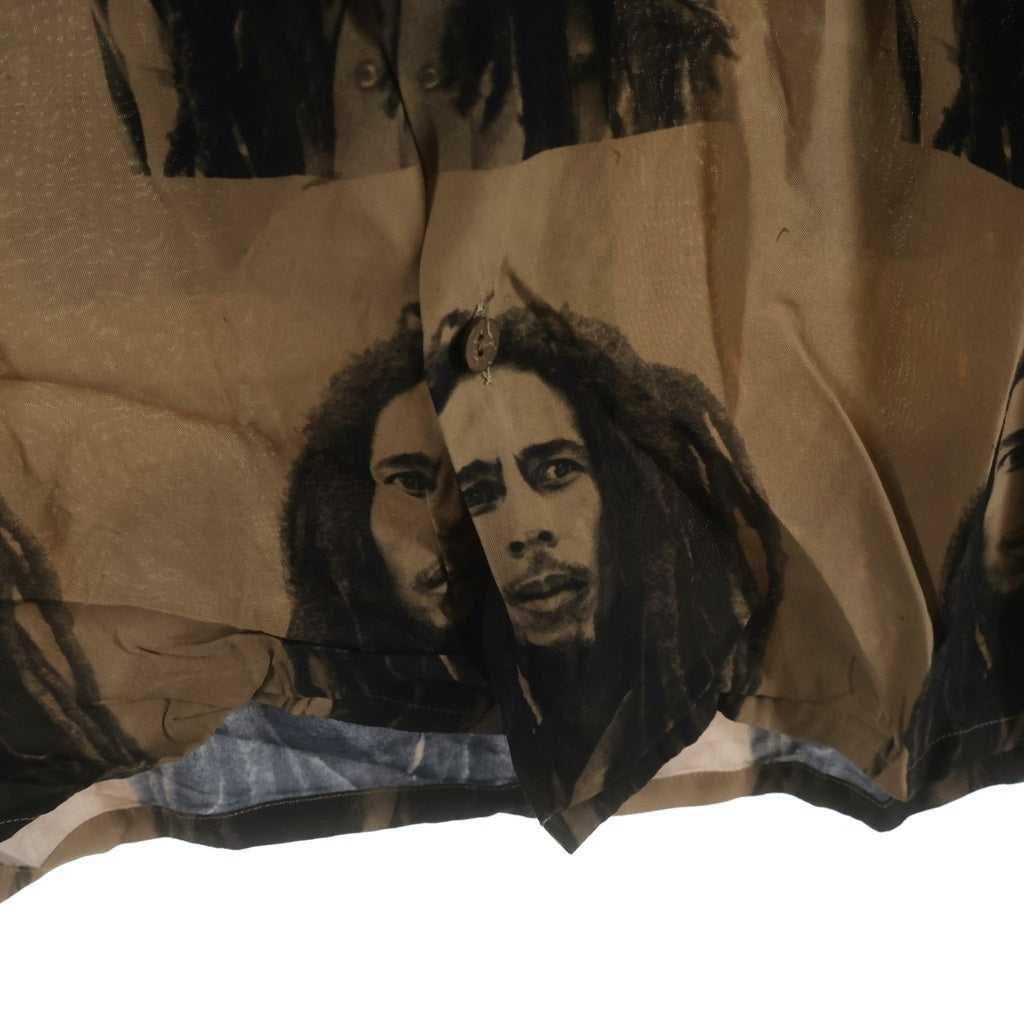 WACKO MARIA(ワコマリア) BOB MARLEY HAWAIAN SHIRT L/S TYPE-2 ボブマーリー 開襟 ハワイアンシャツ レーヨン ブラウン