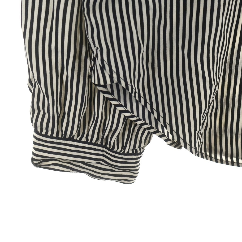 SAINT LAURENT PARIS(サンローランパリ) 21SS Stripe Silk Shirt ストライプ シルク 比翼ボタン 長袖シャツ 680495 Y2E11 長袖シャツ ホワイト/ブラック