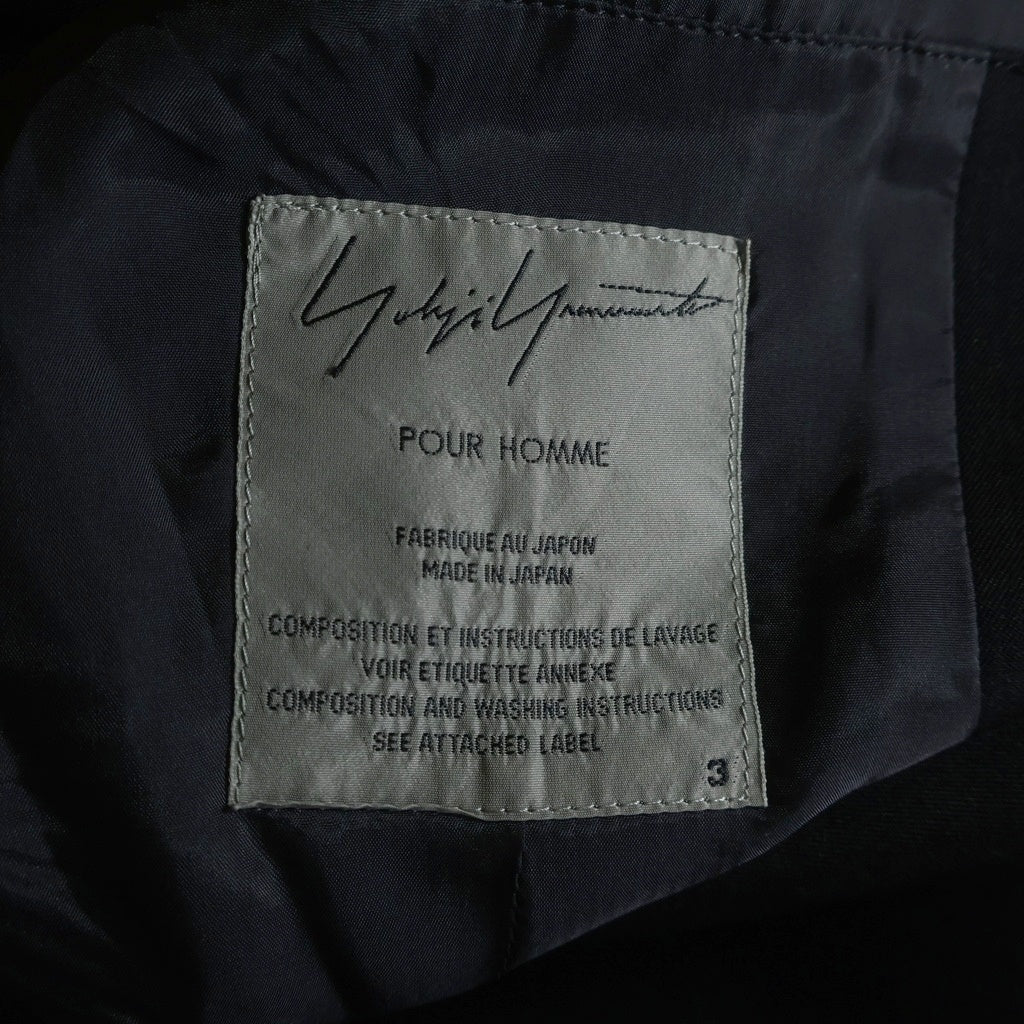 Yohji Yamamoto POUR HOMME(ヨウジヤマモト プールオム) 16SS ウールギャバ 3ボタン テーラードジャケット ブラック HO-J23-100