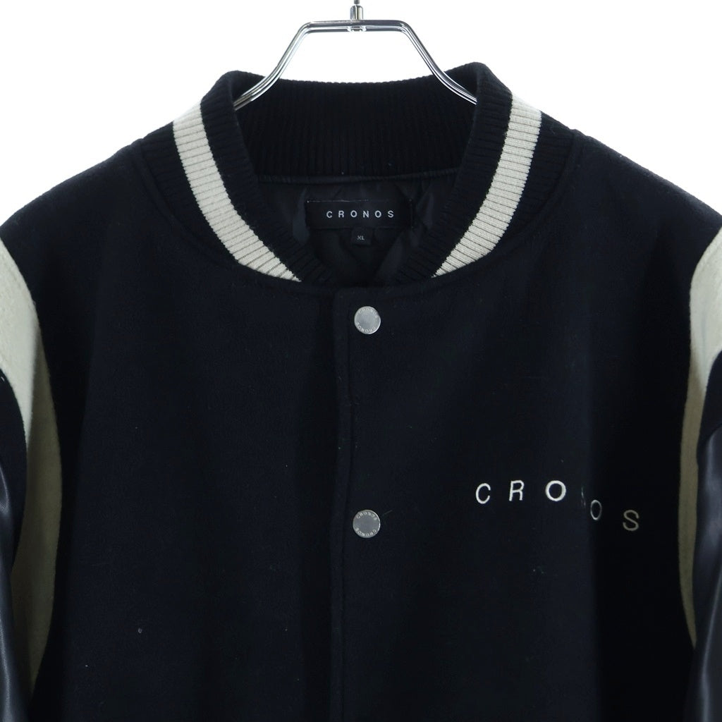 NO BRAND(ノーブランド) CRONOS STRETCH VARSITY JACKET ストレッチ バーシティ スタジャン ブラック