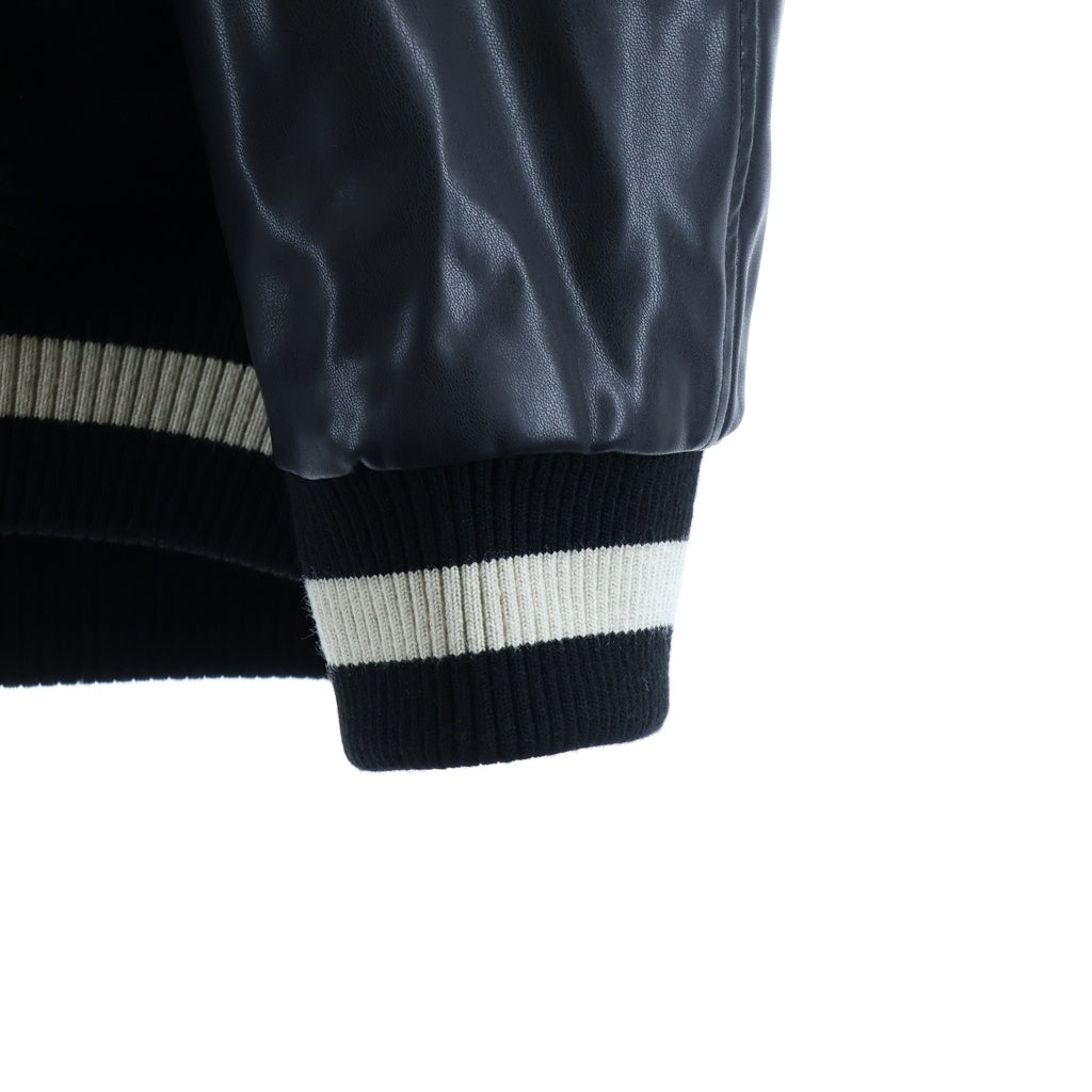 NO BRAND(ノーブランド) CRONOS STRETCH VARSITY JACKET ストレッチ バーシティ スタジャン ブラック