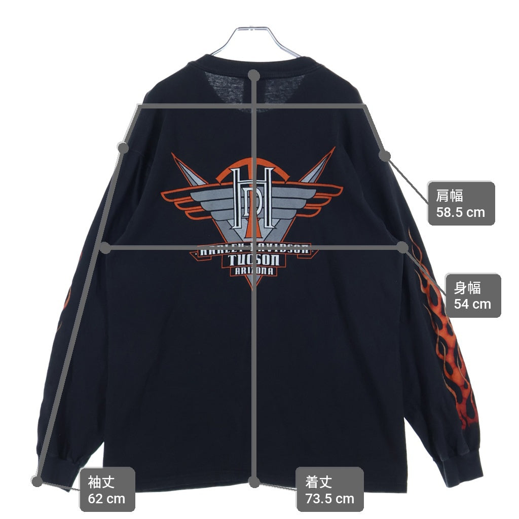 HARLEY DAVIDSON(ハーレーダビッドソン) 90s 99R フレイム 袖フレイム ロングスリーブカットソー