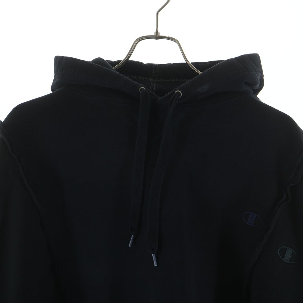 【未使用】discovered × champion 再構築パーカー　ブラック DISCOVERED(ディスカバード) ×CHAMPION 再構築フーデッドパーカー DC