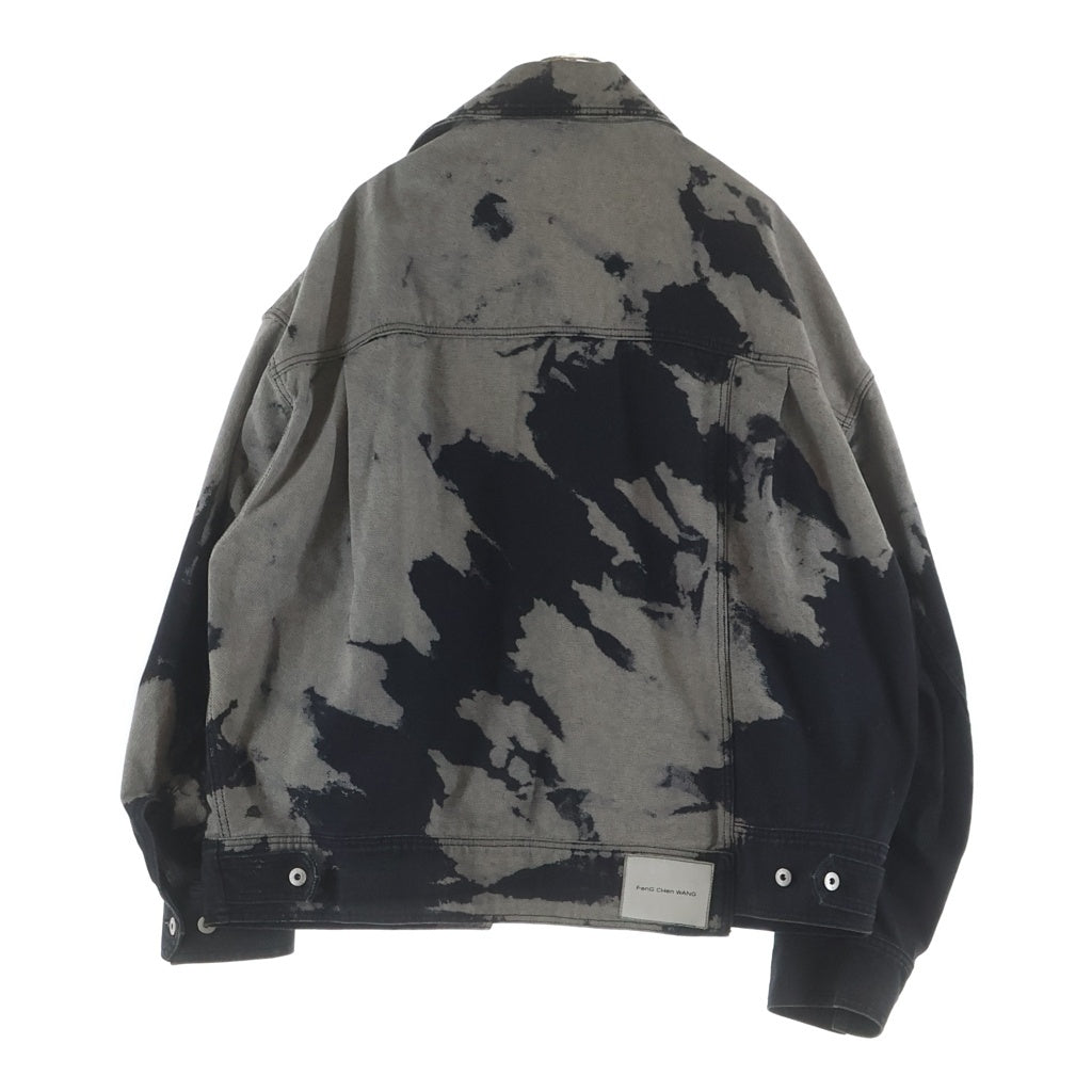 Feng Chen Wang(フェン チェン ワン) Tie-dye Layered Denim Jacket タイダイレイヤードデニムジャケット FF12JAC123 ブラック/グレー
