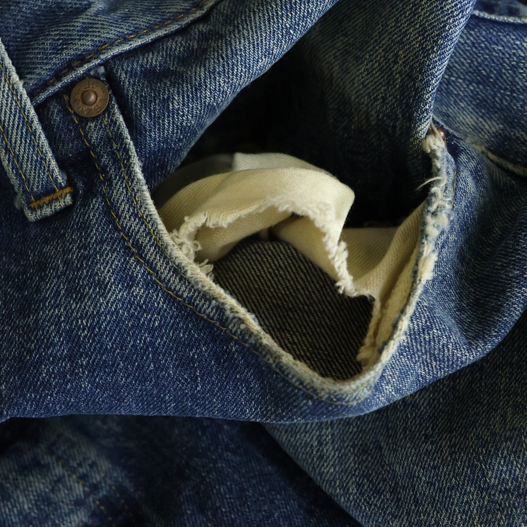 Levi's(リーバイス) 70s BIGE後期 平行ステッチ ボタン裏2 裾上げなし 通常R ストレートパンツ インディゴ