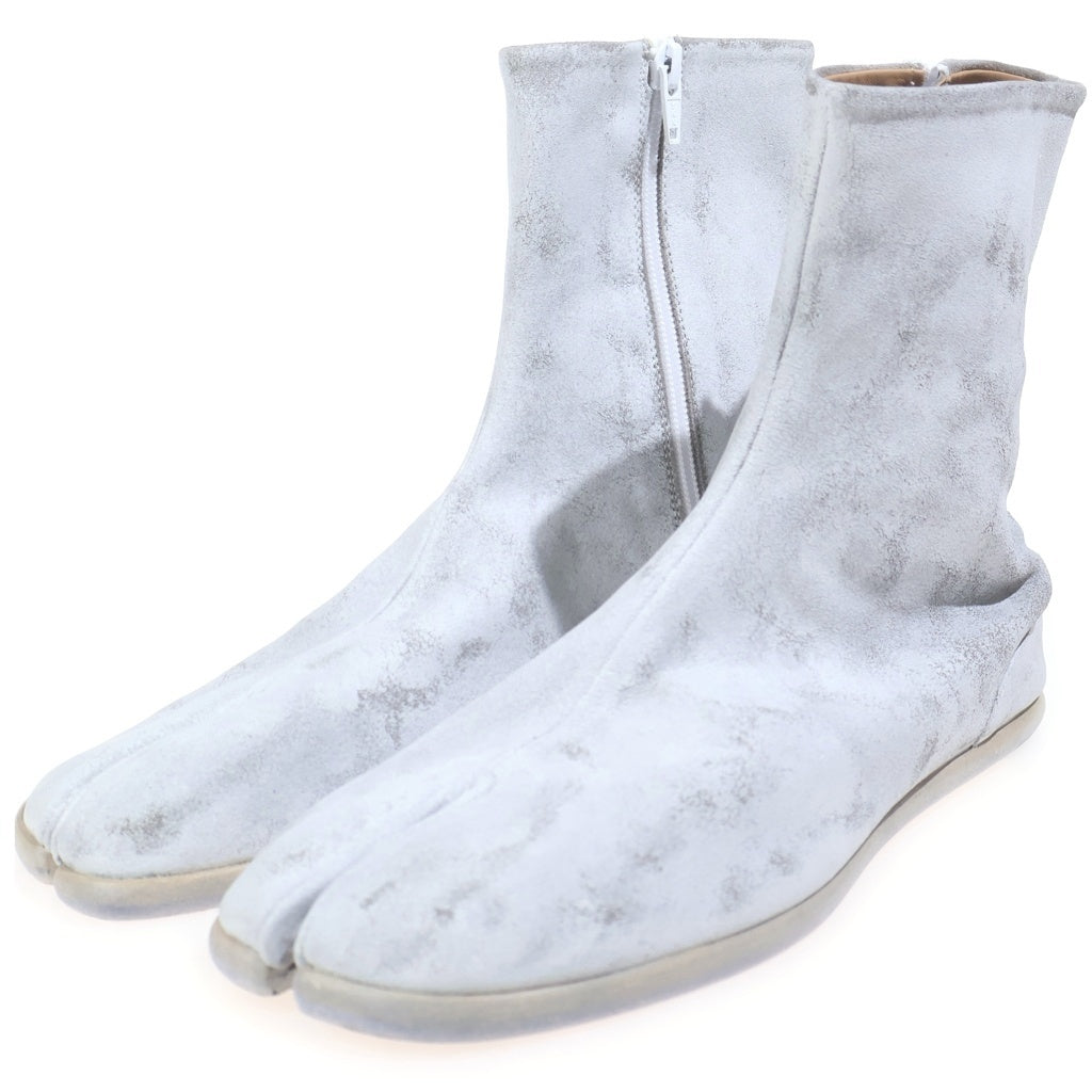 Martin Margiela 22(マルタンマルジェラ) ペンキ加工 フラットタビブーツ 足袋 ホワイト