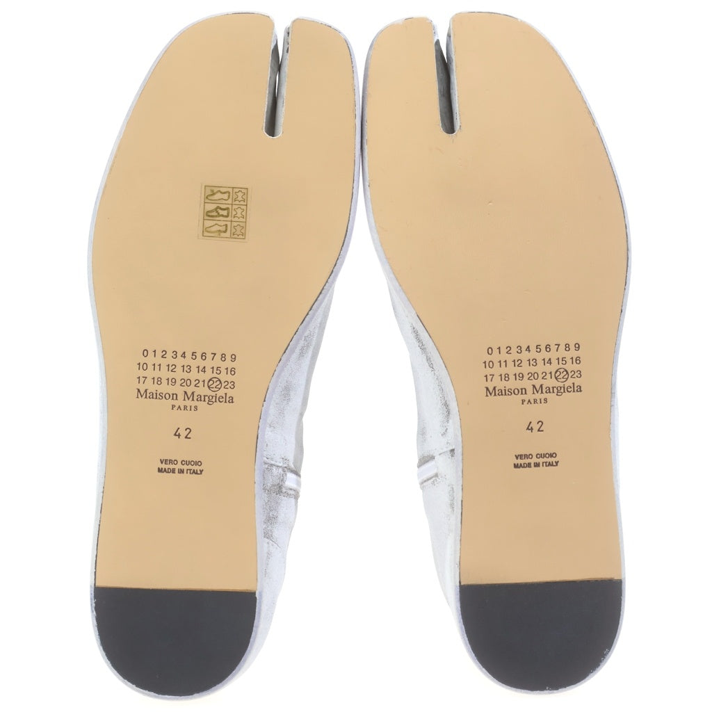 Martin Margiela 22(マルタンマルジェラ) ペンキ加工 フラットタビブーツ 足袋 ホワイト