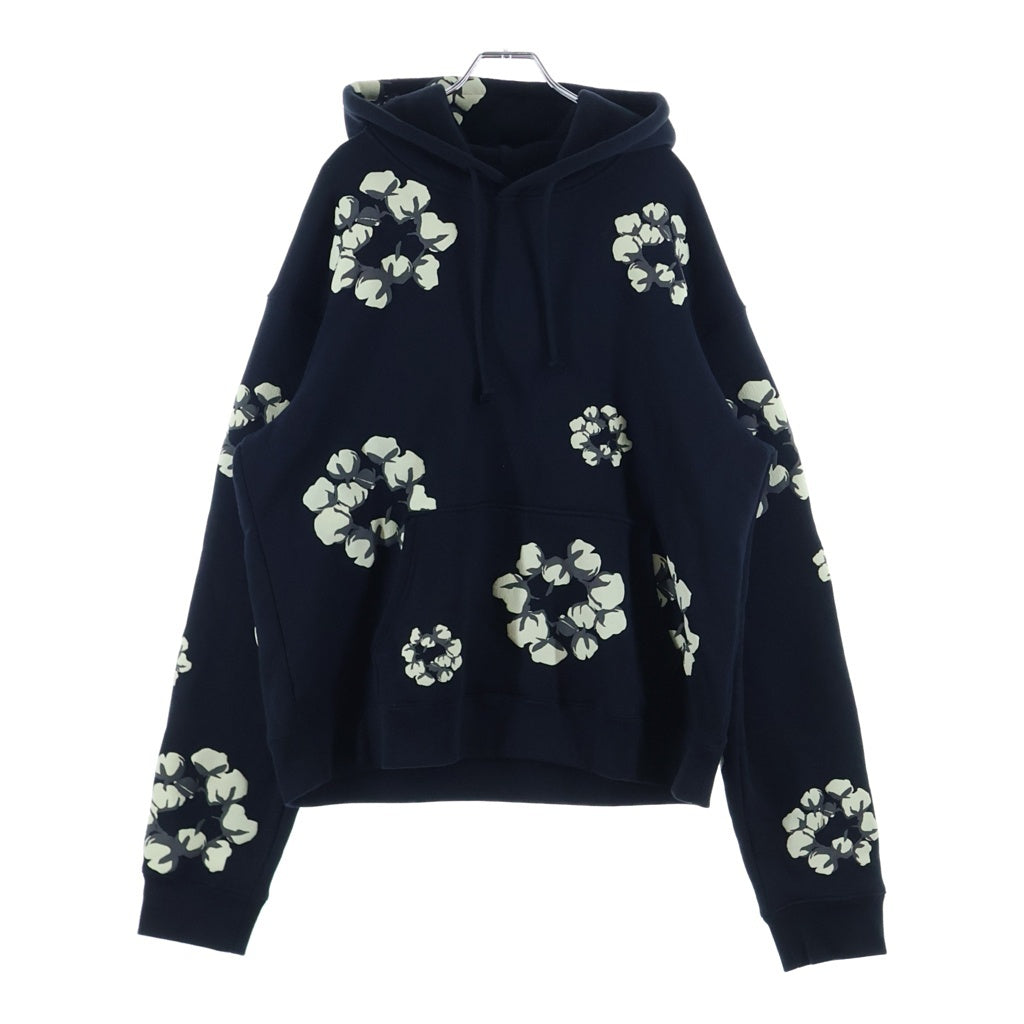 DENIM TEARS(デニムティアーズ) ×CACTUS PLANT FLEA MARKET カクタス プラント フリー マーケット フラワープリントデザイン プルオーバーパーカー ブラック