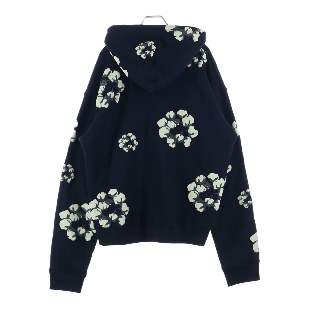 DENIM TEARS(デニムティアーズ) ×CACTUS PLANT FLEA MARKET カクタス プラント フリー マーケット フラワープリントデザイン プルオーバーパーカー ブラック