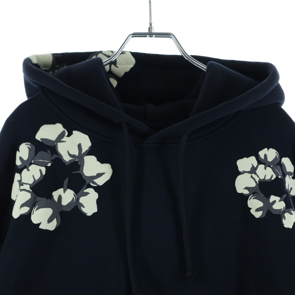 DENIM TEARS(デニムティアーズ) ×CACTUS PLANT FLEA MARKET カクタス プラント フリー マーケット フラワープリントデザイン プルオーバーパーカー ブラック