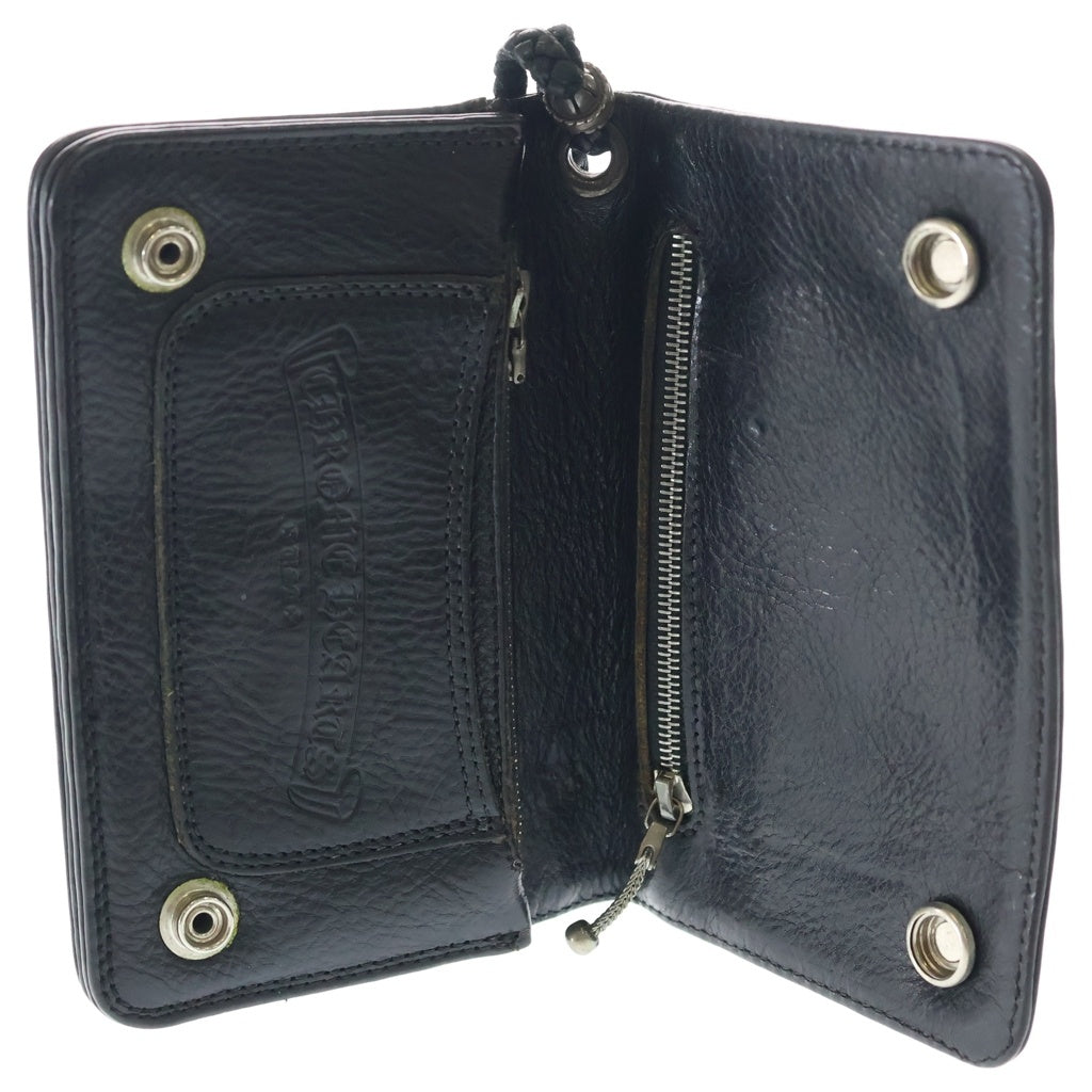 CHROME HEARTS(クロムハーツ) 2ZIP 2ジップ クロスボールボタンレザーウォレット 財布 ブラック