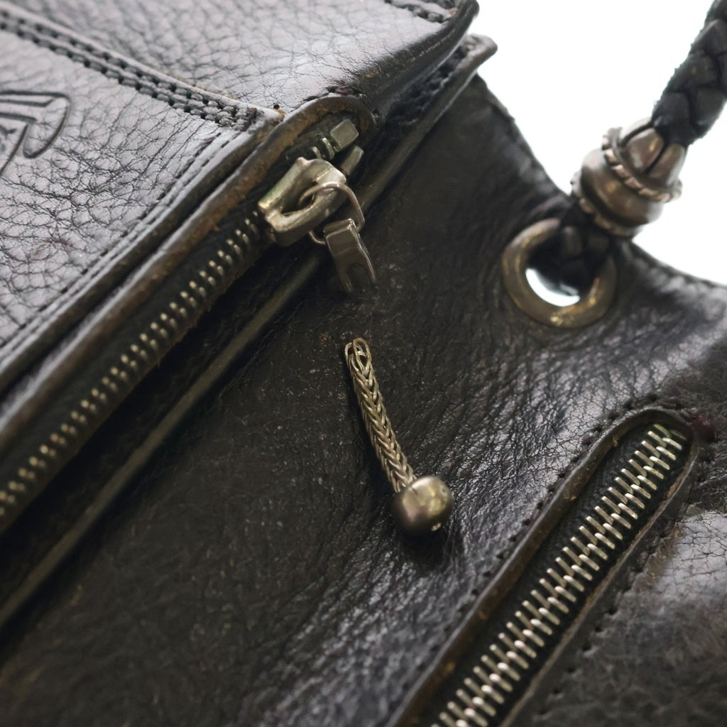CHROME HEARTS(クロムハーツ) 2ZIP 2ジップ クロスボールボタンレザーウォレット 財布 ブラック