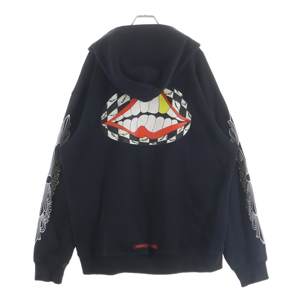 CHROME HEARTS(クロムハーツ) ×MATTY BOY 99 Eyes Chomper SWTSHRT PLVR マッティボーイ 99アイズ 袖フローラル プルオーバーパーカー ブラック