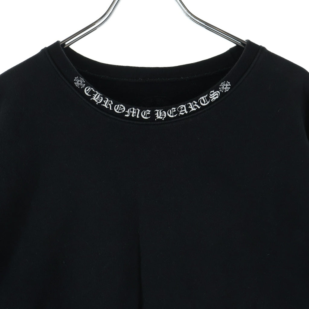 CHROME HEARTS(クロムハーツ) Neck Logo ネックロゴ SWTSHRT PLVR 袖プリント クルーネックスウェット ブラック
