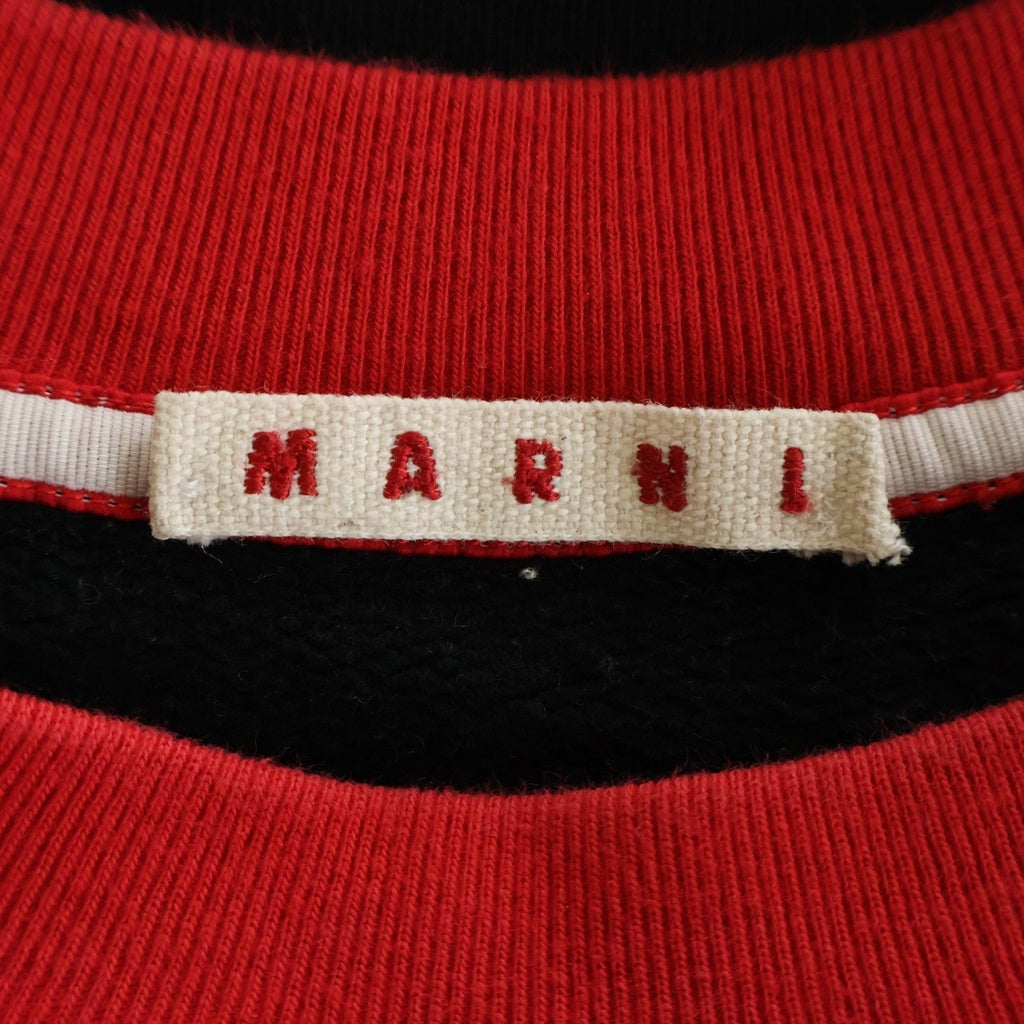 MARNI(マルニ) 23SS Logo Print Crewneck Sweatshirt ロゴプリント クルーネックスウェット FUMU0074PB USCV79 PDN99 ブラック/レッド