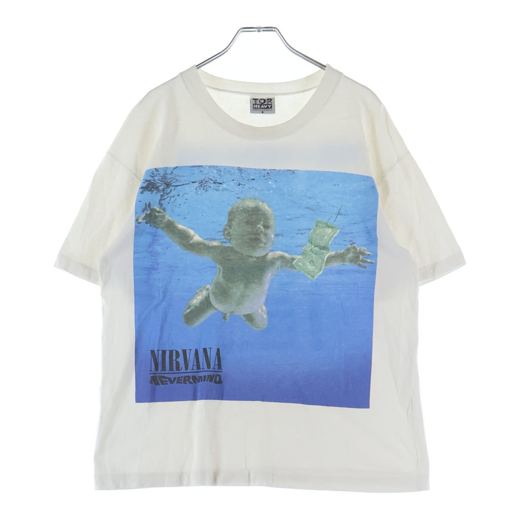 VINTAGE(ヴィンテージ) 90s NIRVANA NEVERMIND EURO 裾袖シングル クルーネックTシャツ ホワイト