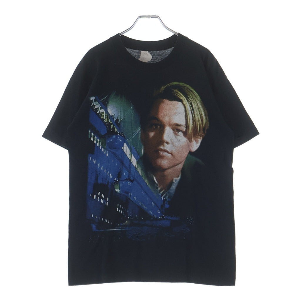 VINTAGE(ヴィンテージ) 90s Leonardo di Caprio レオナルドディカプリオ EURO アイルランドスクリーンスターズ クルーネックTシャツ ブラック