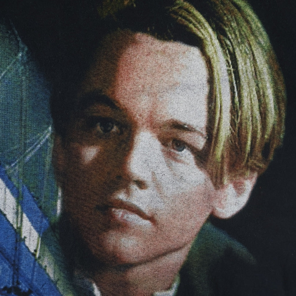 VINTAGE(ヴィンテージ) 90s Leonardo di Caprio レオナルドディカプリオ EURO アイルランドスクリーンスターズ クルーネックTシャツ ブラック