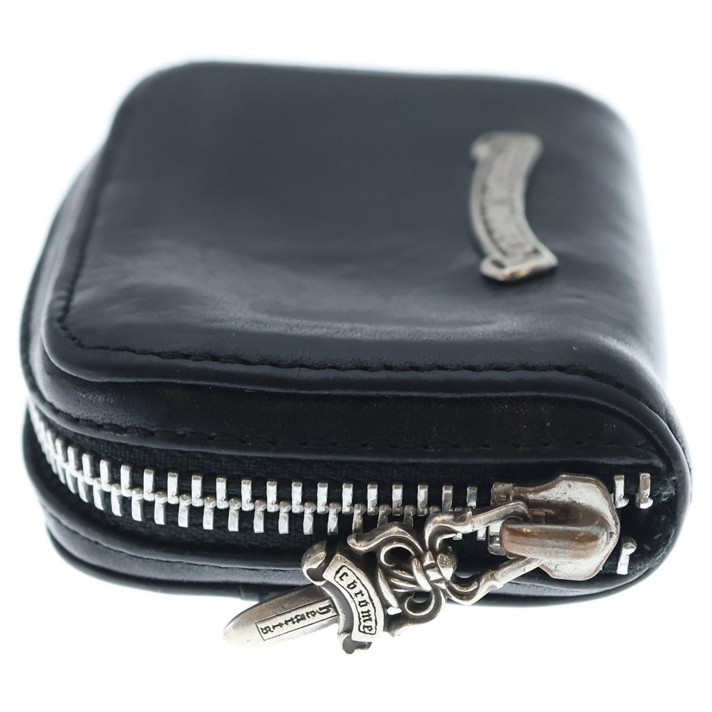 CHROME HEARTS(クロムハーツ) COIN CASE ダガーラウンドジップレザーコインケース 財布 ブラック