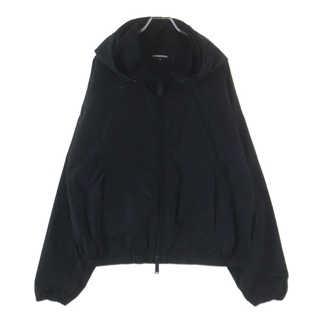 DSQUARED2(ディースクエアード) ロゴプリント ジップアップ ナイロンジャケット S79AM0004 ブラック