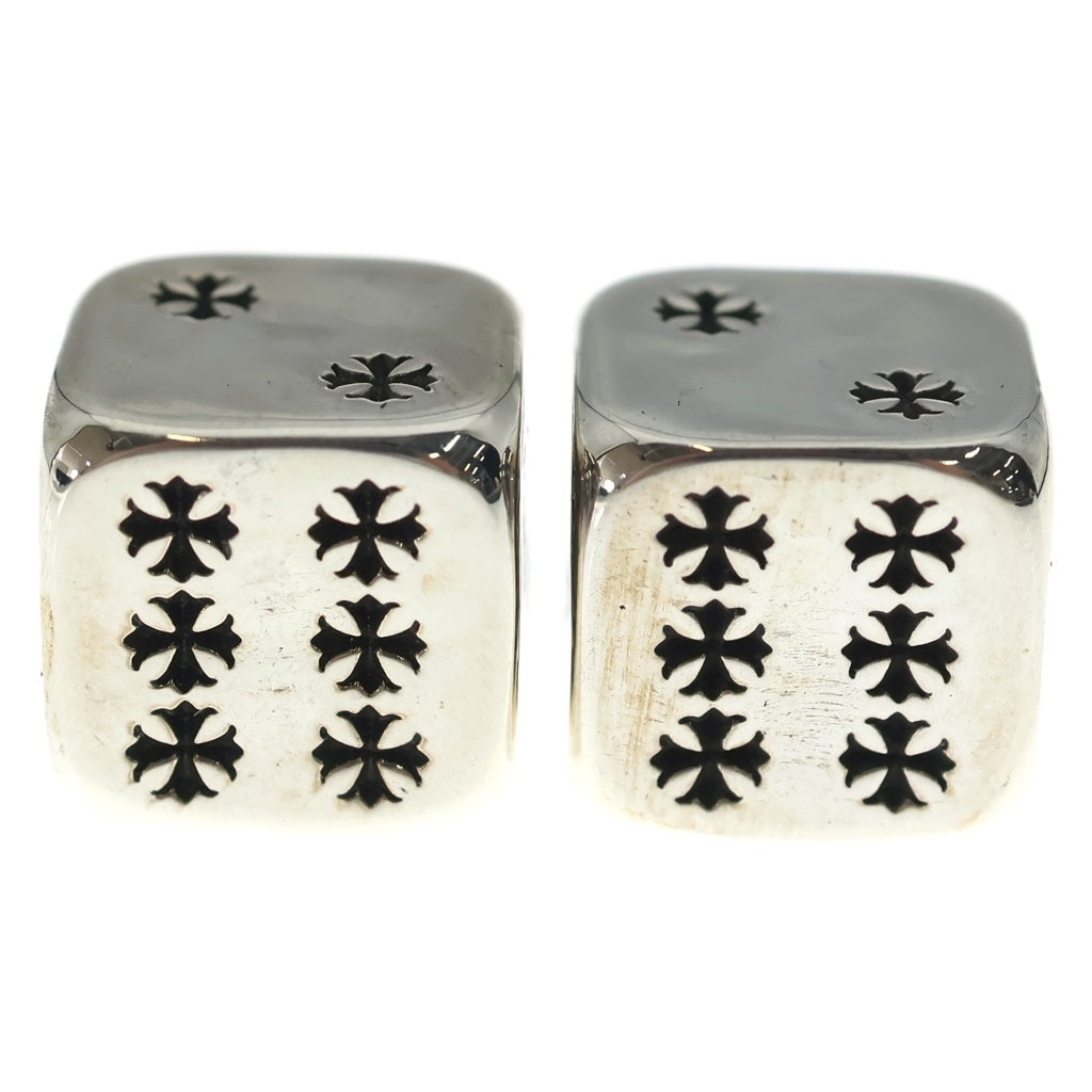 CHROME HEARTS(クロムハーツ) DICE ダイス 2015年 クリスマス限定 ノベルティ クロスボタン サイコロ置物 シルバー