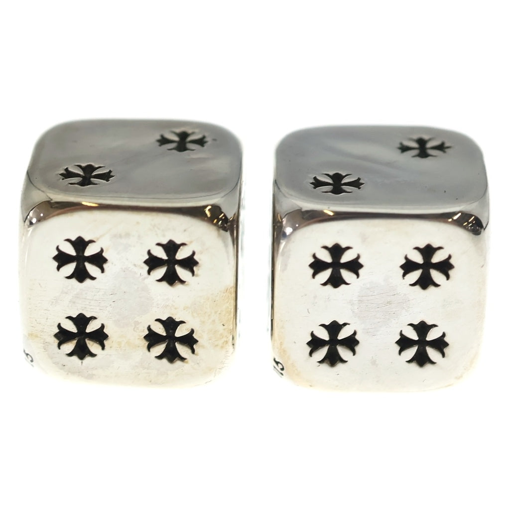 CHROME HEARTS(クロムハーツ) DICE ダイス 2015年 クリスマス限定 ノベルティ クロスボタン サイコロ置物 シルバー