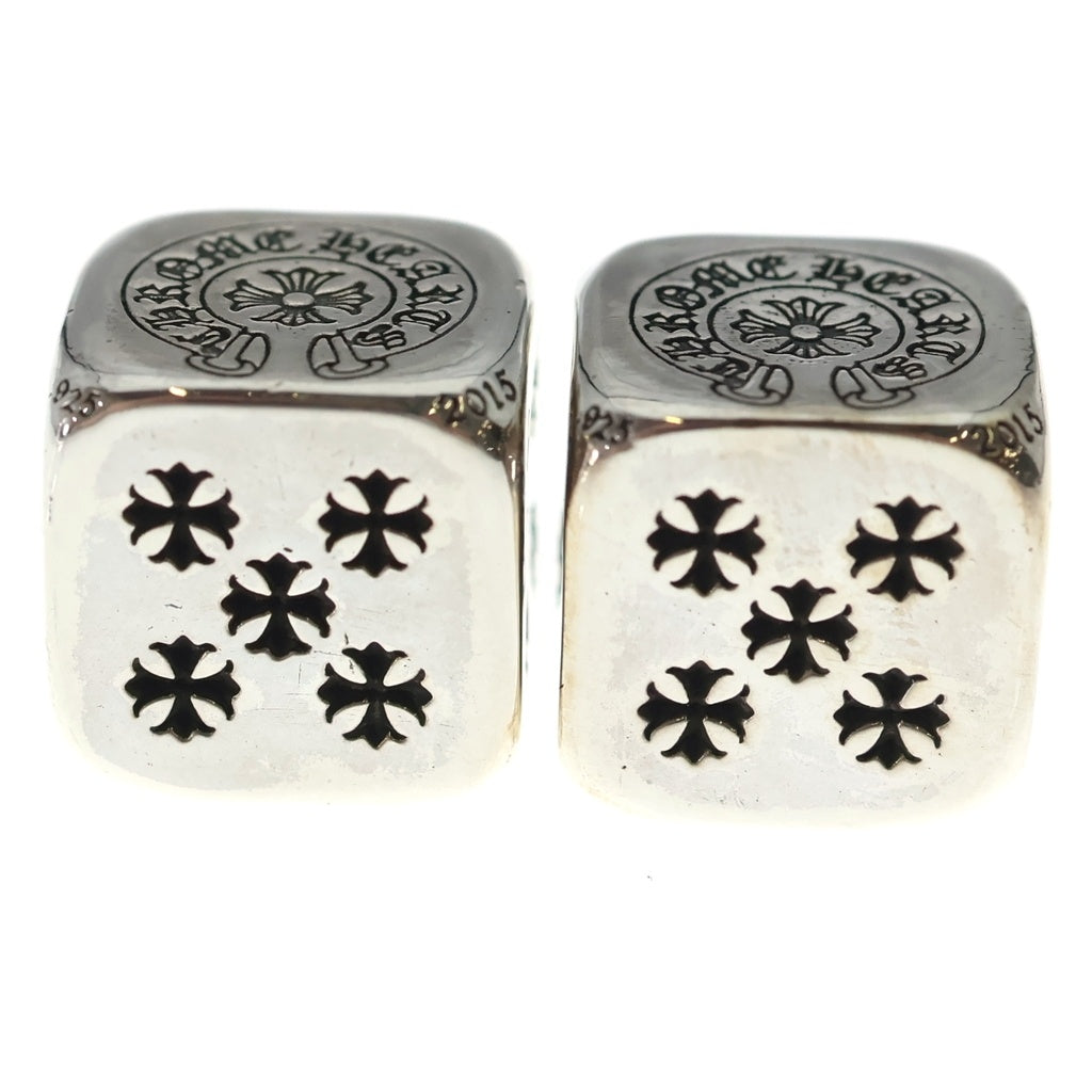 CHROME HEARTS(クロムハーツ) DICE ダイス 2015年 クリスマス限定 ノベルティ クロスボタン サイコロ置物 シルバー