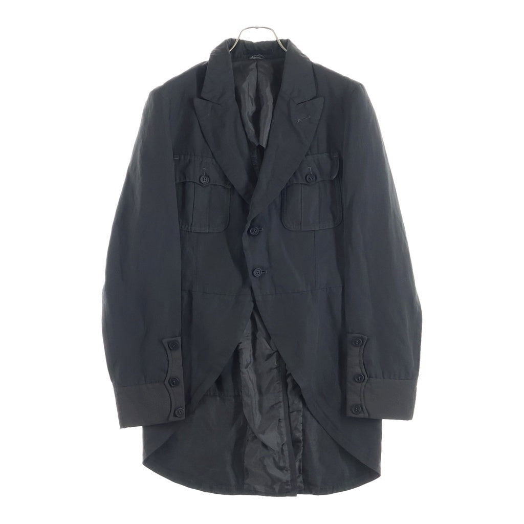 COMME des GARCONS HOMME PLUS(コムデギャルソンオムプリュス) 2ボタン ポリエステル テーラードジャケット ブラック PO-J076