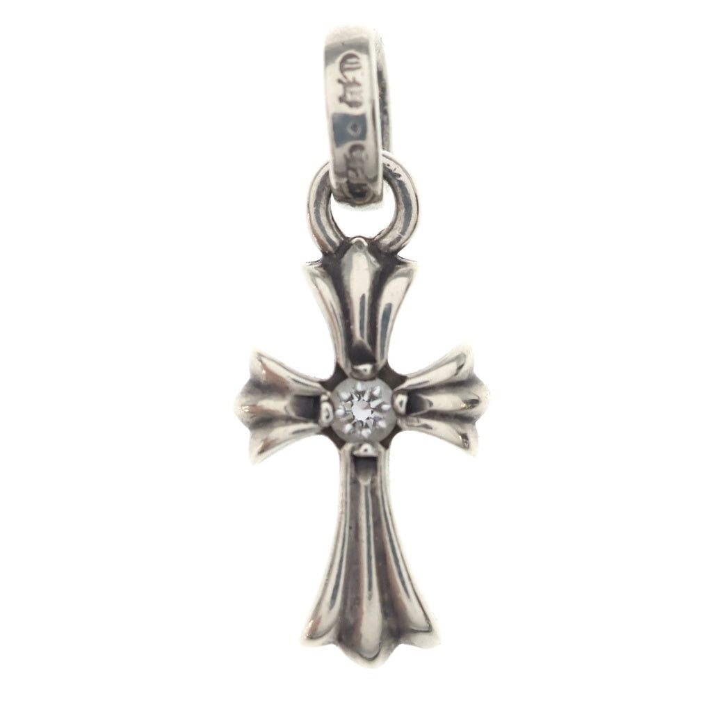 CHROME HEARTS(クロムハーツ) CRS BBYFAT DMND ベイビーファットクロス 両面1ダイヤ ペンダントトップ シルバー BCA238
