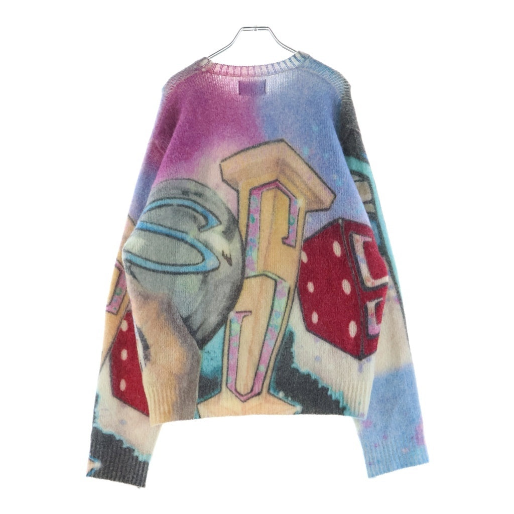STUSSY(ステューシー) 22AW GOLDIE SWEATER 総柄 モヘアニットセーター マルチ