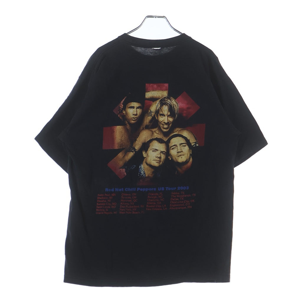 VINTAGE(ヴィンテージ) 00s RED HOT CHILI PEPPERS US Tour 2003 レッドホットチリペッパーズ 両面プリント クルーネック半袖Tシャツ ブラック