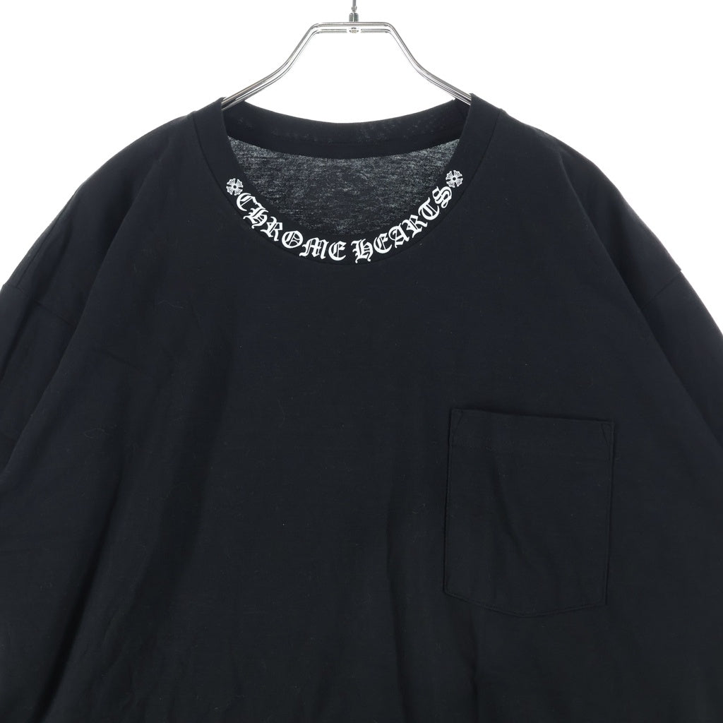 CHROME HEARTS(クロムハーツ) NECK LOGO S/S TEE ネックロゴ プリント半袖Tシャツ カットソー ブラック