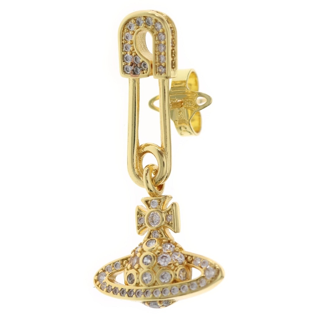 Vivienne Westwood(ヴィヴィアンウエストウッド) LUCRECE EARRINGS ルクルーゼ オーブ セーフティーピン ピアス ゴールド レディース