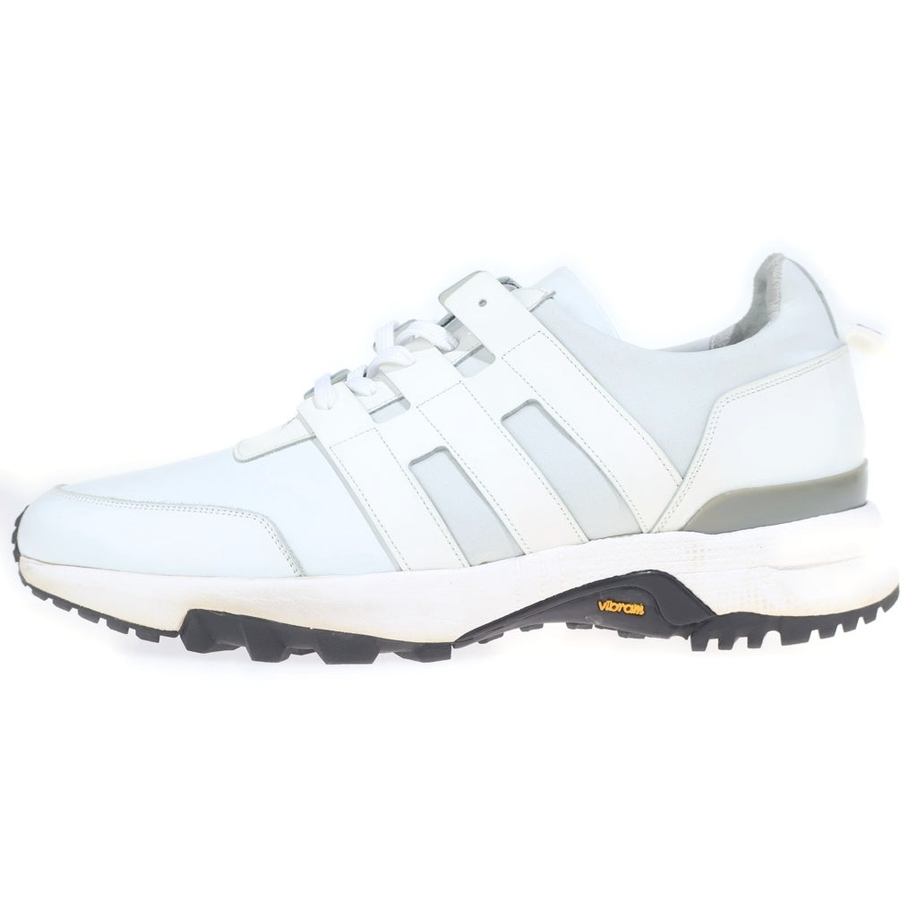 WH(ダブルエイチ) フレンチキャップ レザー×ネオプレン VIBRAMソール ローカットスニーカー ホワイト