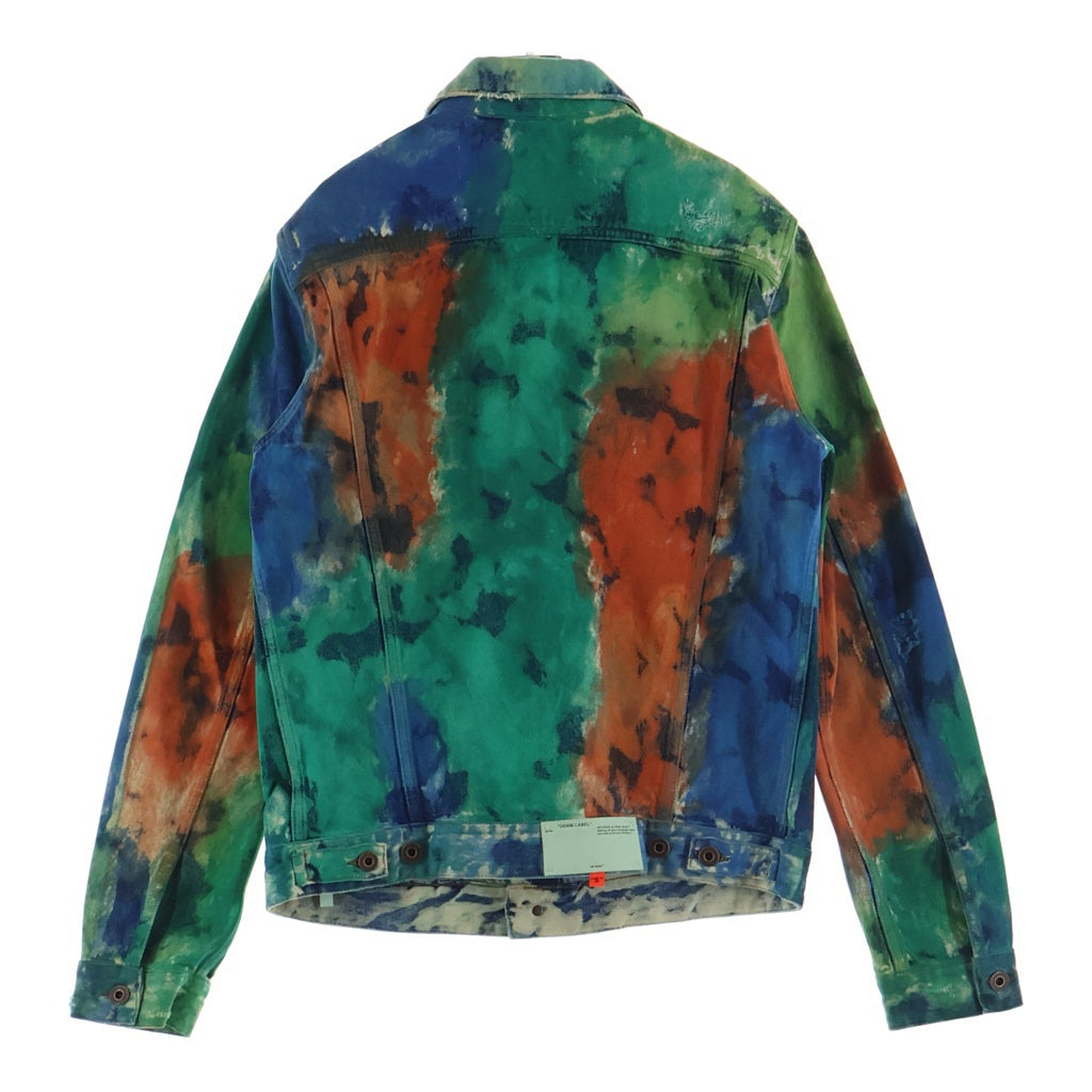 OFF-WHITE(オフホワイト) 19AW ペンキプリントアローピン デストロイデニムジャケット マルチカラー
